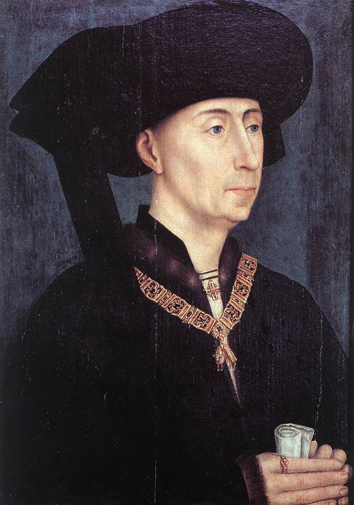 Detail of portrait of Philip the Good. Please click to view entire image.
 